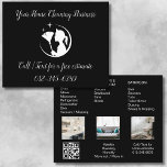 Maid Cleaning House QR Code Sparkling Business チラシ<br><div class="desc">Maid Cleaning Service" business card featuring a QR code for convenient service access. Sparkling,  efficient design perfect for connecting clients directly with booking,  information,  and contact options through a quick scan.</div>