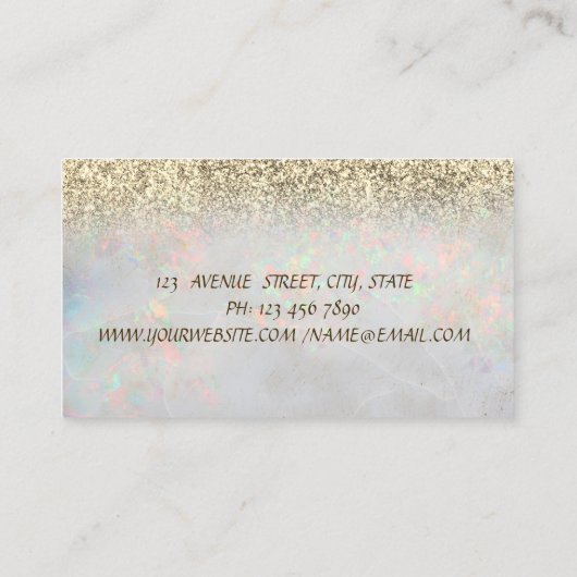 Maid Cleaning House Roof Gold Glitter Opal 名刺 (裏面)