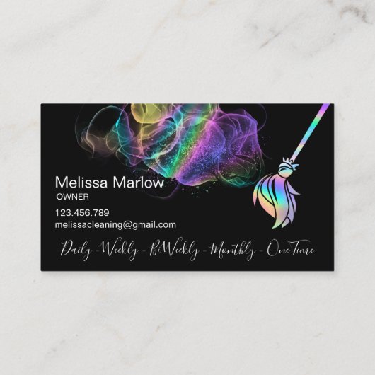 Maid Cleaning House Sparkling Holograph 名刺 (裏面)