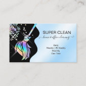 Maid Cleaning House Sparkling Holograph Business C 名刺 (正面)