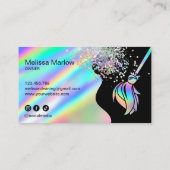 Maid Cleaning House Sparkling Holograph Business C 名刺 (裏面)