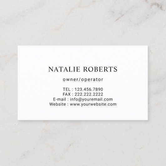 Maid Home Cleaning Service Housekeeping 名刺 (裏面)