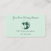 Maid House Cleaning Green Photos QR Code 名刺 (正面)