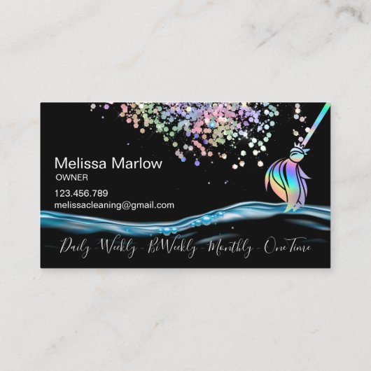 Maid House Cleaning Housekeeping Holograph 名刺 (裏面)