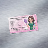 Maid Janitorial Lady Business Card House Cleaning  マグネット名刺 (インサイチュ)