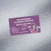 Maid Janitorial Lady Business Card House Cleaning マグネット名刺 (インサイチュ)