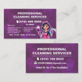 Maid Janitorial Lady Business Card House Cleaning 名刺 (正面/裏面)