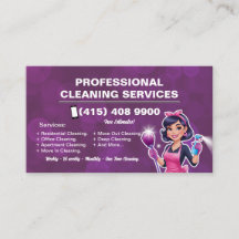 Maid Janitorial Lady Business Card House Cleaning