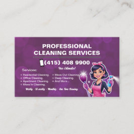 Maid Janitorial Lady Business Card House Cleaning 名刺