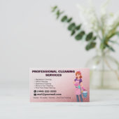  Maid Janitorial Lady House Cleaning Business Card 名刺 (スタンド正面)