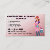  Maid Janitorial Lady House Cleaning Business Card 名刺 (正面)