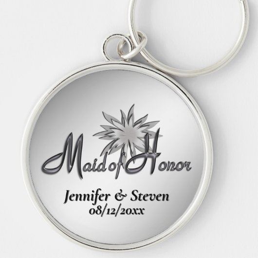 Maid of Honor Black and White Custom Keychains キーホルダー (正面)