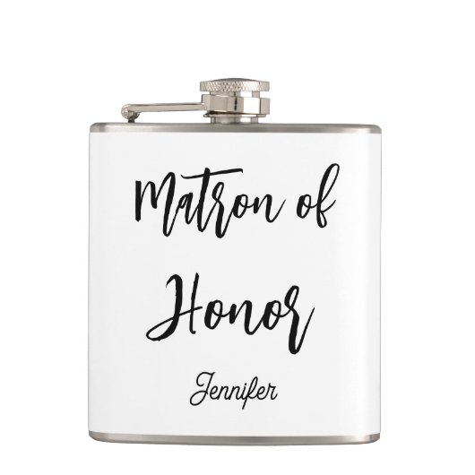 Maid of Honor Black White Wedding フラスク (正面)
