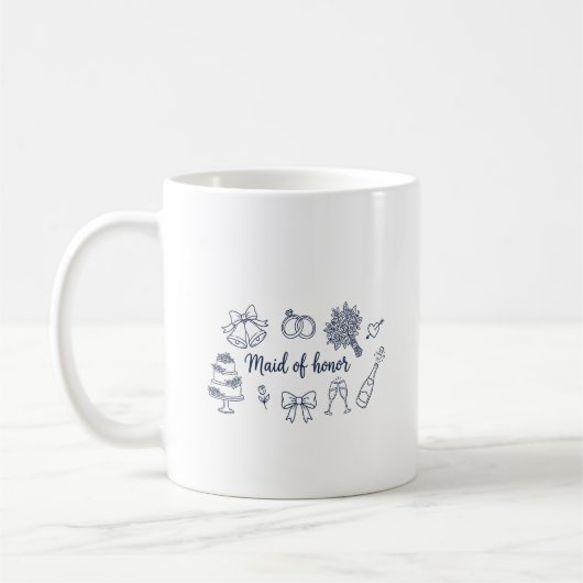 Maid of Honor Bridesmaid Bridal Party Wedding コーヒーマグカップ (左)