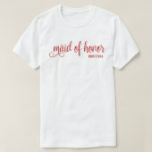 Maid of Honor Calligraphy Red Bach  Tシャツ (デザイン正面)