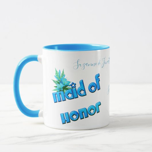 Maid Of Honor Cute Personalized Wedding  マグカップ (左)