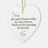 Maid of Honor Gift - Personalized Wedding Ornament セラミックオーナメント (左)