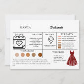 Maid of honor info card bridal proposal Card 案内状 (裏面)