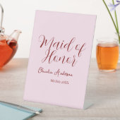 Maid of honor mauve name date pink pastel brides 台座サイン (インサイチュ)