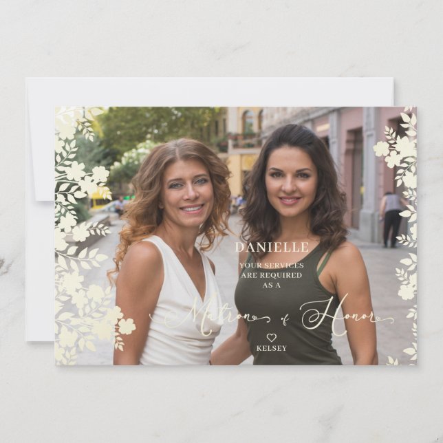 Maid of Honor Proposal Botanical Frame Photo (正面)