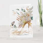 Maid of Honor Request Botanical Wedding Shoe カード (正面)
