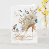 Maid of Honor Request Botanical Wedding Shoe カード (黄色い花)