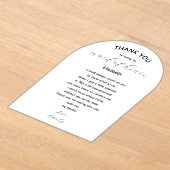 Maid of Honor Thank You Poem from Bride アクリル招待状 (レイダウン)