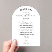Maid of Honor Thank You Poem from Bride アクリル招待状 (インサイチュ (ポータブル))