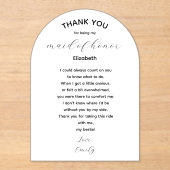 Maid of Honor Thank You Poem from Bride アクリル招待状 (正面)