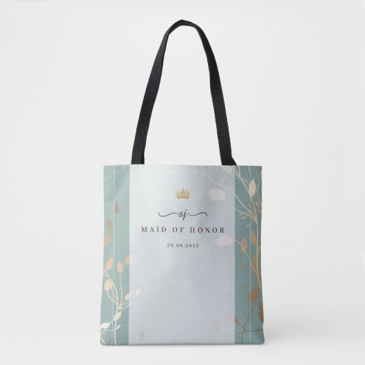 Maid of Honor Tote Bag | Sage Green & Gold トートバッグ (正面)