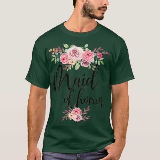 Maid of Honor Wedding Bridal Party Tシャツ (正面)