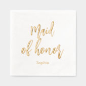 Maid of Honor Wedding Elegant Foil Stamped Napkins 箔ナプキン (正面)