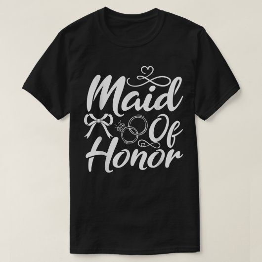 Maid of Honor Women Wedding Bridal Shower Bride Ba Tシャツ (デザイン正面)