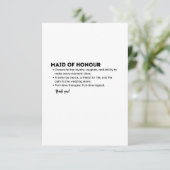 Maid of Honour Definition Card – Funny & Heartfelt サンキューカード (スタンド正面)