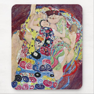 Maiden (Virgin), Gustav Klimt, Vintage Art Nouveau マウスパッド