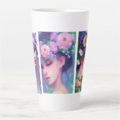 Maidensかわいらし花Hair Ethereal Art カフェラテマグ (正面)