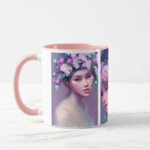 Maidensかわいらし花Hair Ethereal Art マグカップ
