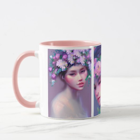 Maidensかわいらし花Hair Ethereal Art マグカップ (左)