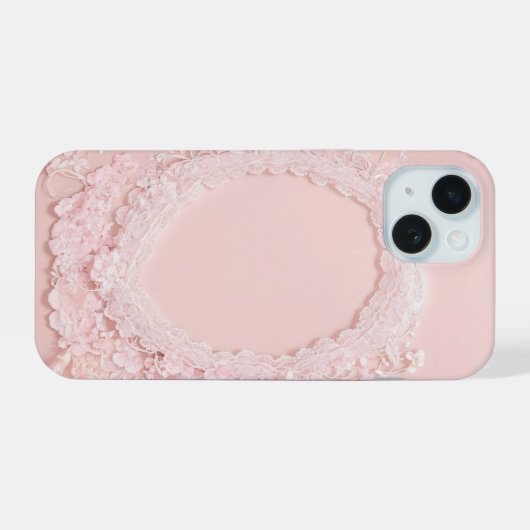 Maiden's Dream Cherry Blossom Lace Oval Phone Case iPhone 15ケース (裏面横)