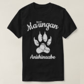 Maiingan Anishinaabe Ojibwe言語Chippewa wolf Tシャツ (デザイン正面)