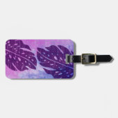 MaikaiのハワイアンのMonsteraの葉の絞り染めのブレンド ラゲッジタグ (正面横)