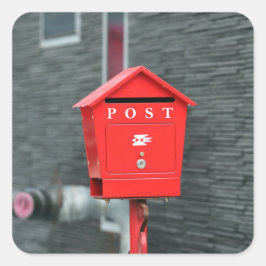 MAIL BOX POST RED BOX POSTCROSSING スクエアシール