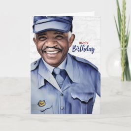 Mail Carrier African American Male Birthday カード