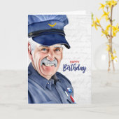 Mail Carrier Caucasian Male Male Postal Birthday カード (黄色い花)