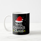 Mail Carrier Claus Christmas Lights Pajama Family コーヒーマグカップ (左)