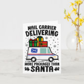 Mail Carrier Delivering More Packages Than Santa C カード (黄色い花)