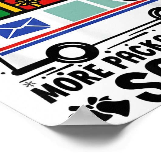 Mail Carrier Delivering More Packages Than Santa C ポスター (角)