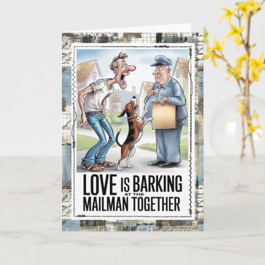 Mail Carrier Humor Card カード (黄色い花)