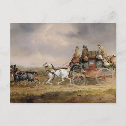 Mail Coaches on the Road: The Louth-London 王室の M ポストカード (正面)