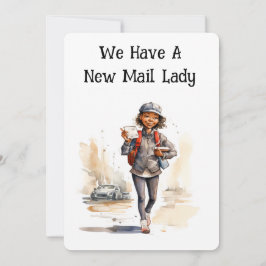 Mail Ladyおもしろい Moving Announcement Card